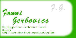 fanni gerbovics business card